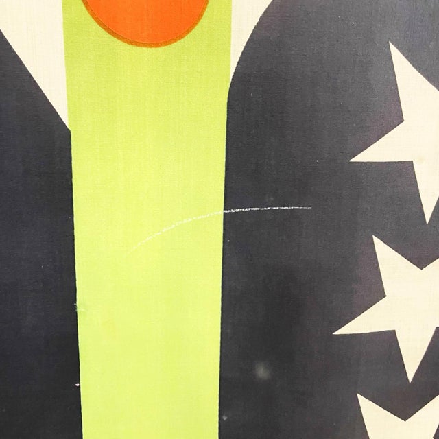 Italian Wall Print on Fabric Mod. Kakemono attributed to Giulio Confalonieri, 1950s For Sale - Image 11 of 14