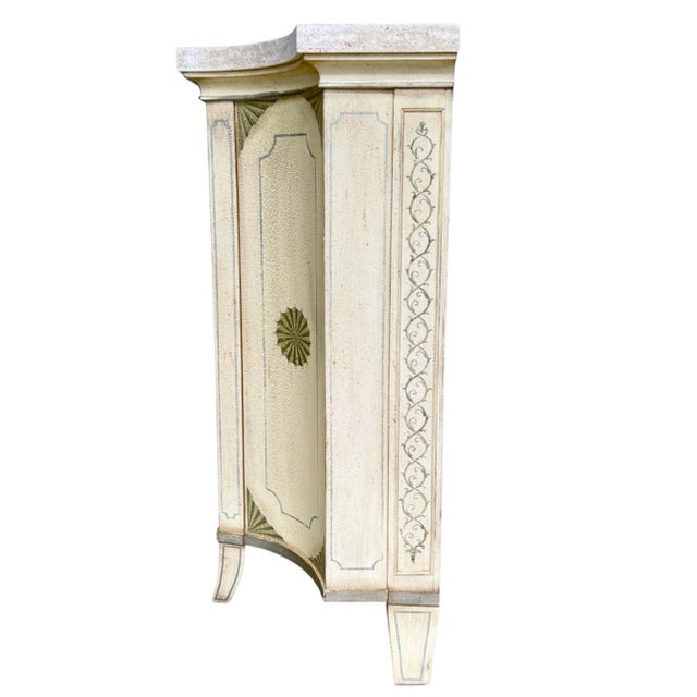 Late 20th Century Italian Neoclassical Style Hand-Painted Console Cabinet or Commode For Sale - Image 12 of 15