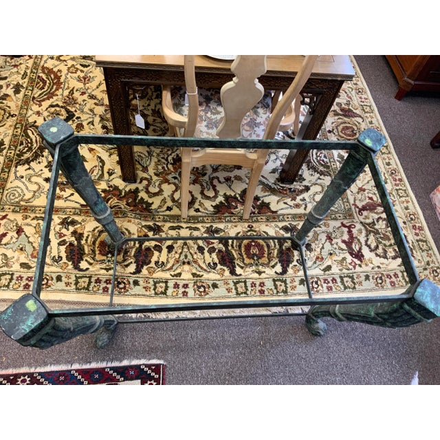 Mid 20th Century Iron Neoclassical Table Base With Faux Verdigris Finish For Sale - Image 10 of 13