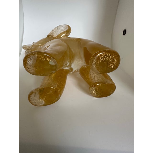 1980s Venetian Glass and Gold Fleck Elephant For Sale - Image 4 of 5
