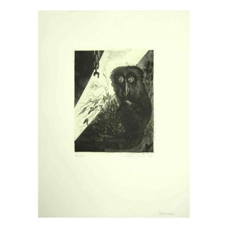 Leo Guida, The Owl, Original Etching, 1972 For Sale