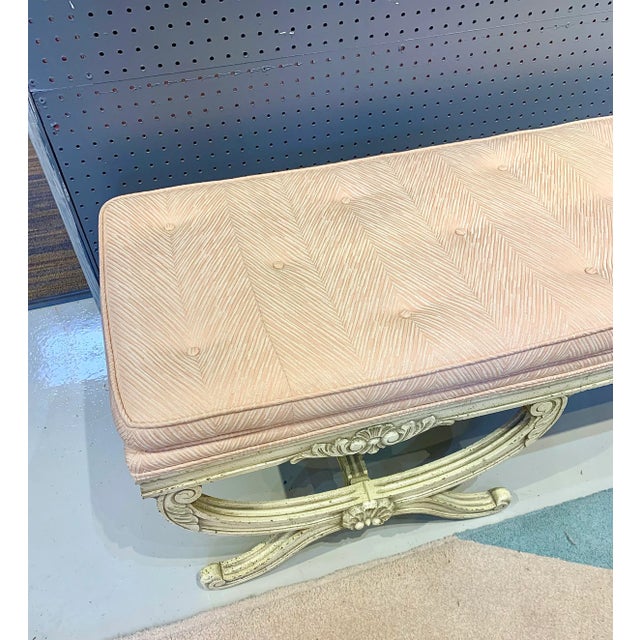 Vintage Hollywood Regency Bench For Sale - Image 9 of 12