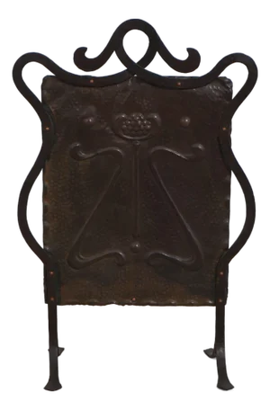Vintage Arts & Crafts Copper & Wrought Iron Firescreen