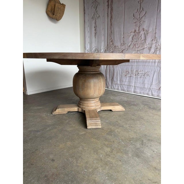 Rustic Walnut Pedestal Dining Table by Miamar Home For Sale - Image 16 of 17