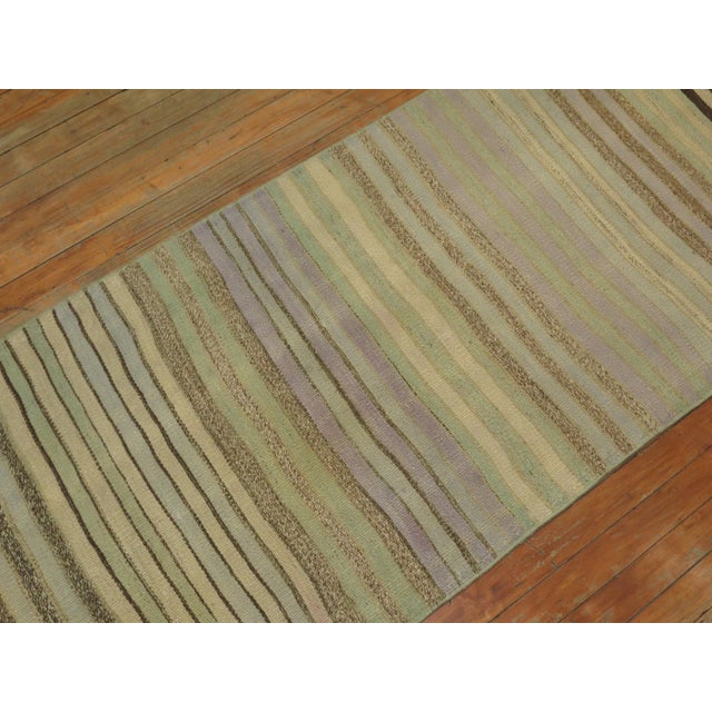 Mid 20th Century Striped Turkish Kilim Runner For Sale In New York - Image 6 of 6