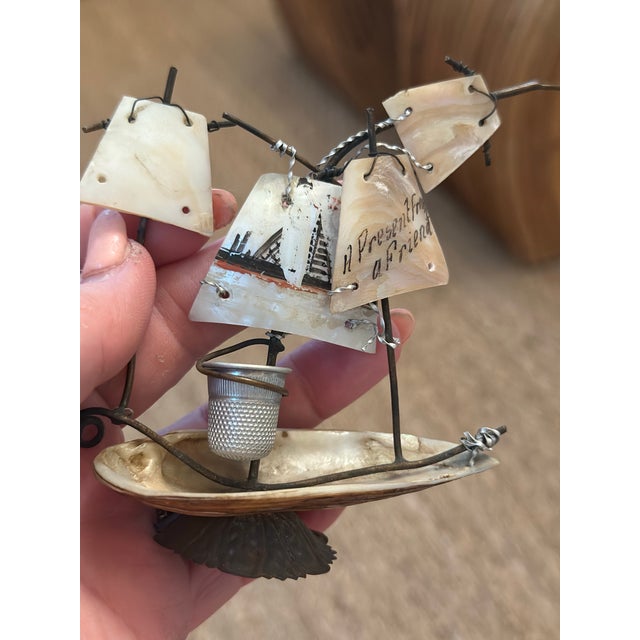 Vintage Shell Art Sailboats, Set of Two For Sale In Charleston - Image 6 of 8