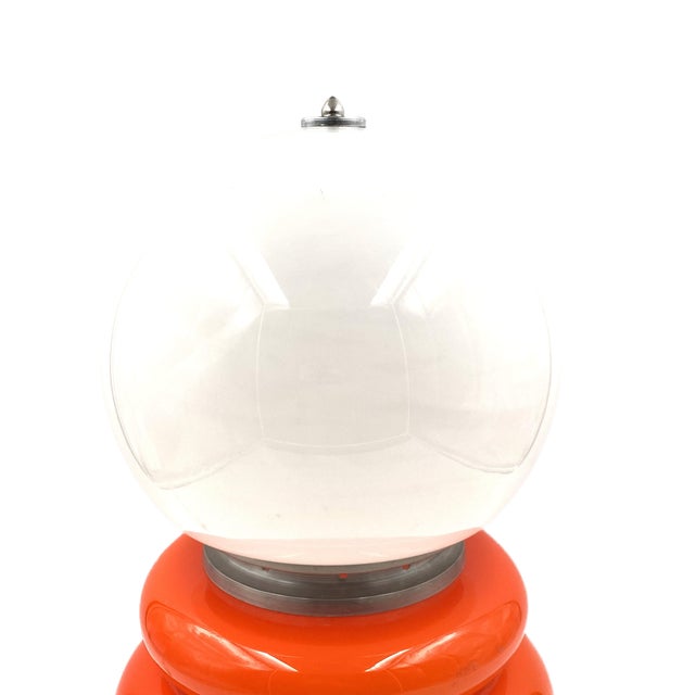 Space Age Orange Murano Glass Table Lamp, 1970s For Sale - Image 9 of 15