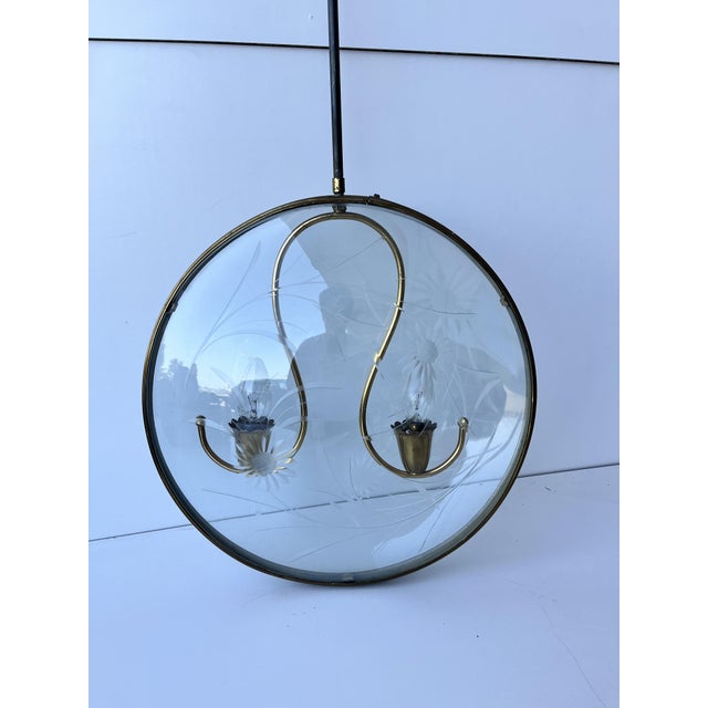 1950s Mid-Century Pendant in the style of Pietro Chiesa, 1950s For Sale - Image 5 of 7