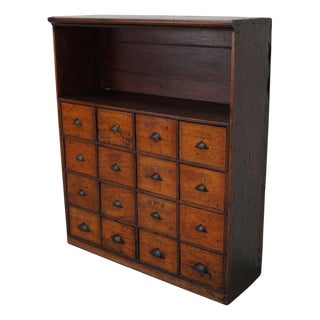 Antique Victorian Hardwood & Pine Apothecary Cabinet For Sale