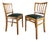 Pair of Vintage Mid Century Wood and Leather Chairs For Sale