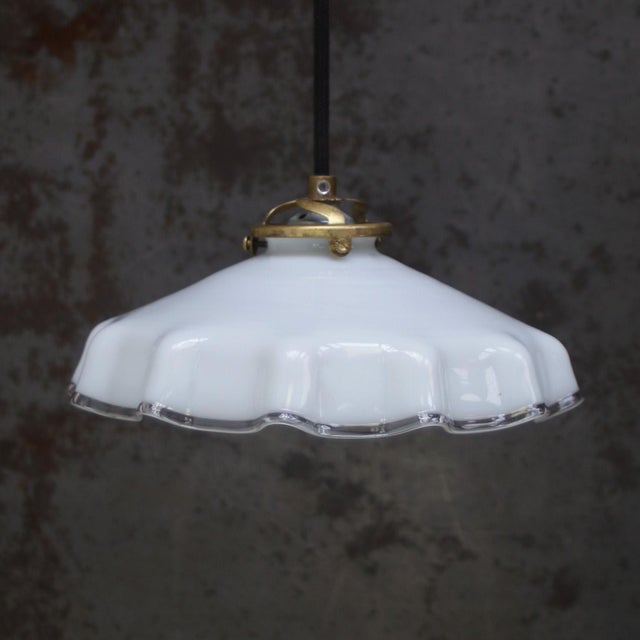 French white opaline glass pendant lights 2 meter black cotton flex E27 / E26 Up to 250V (Europe/UK Standard).The wiring...