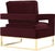Transitional Avery Maroon Velvet Chair with Gold Frame For Sale - Image 3 of 7