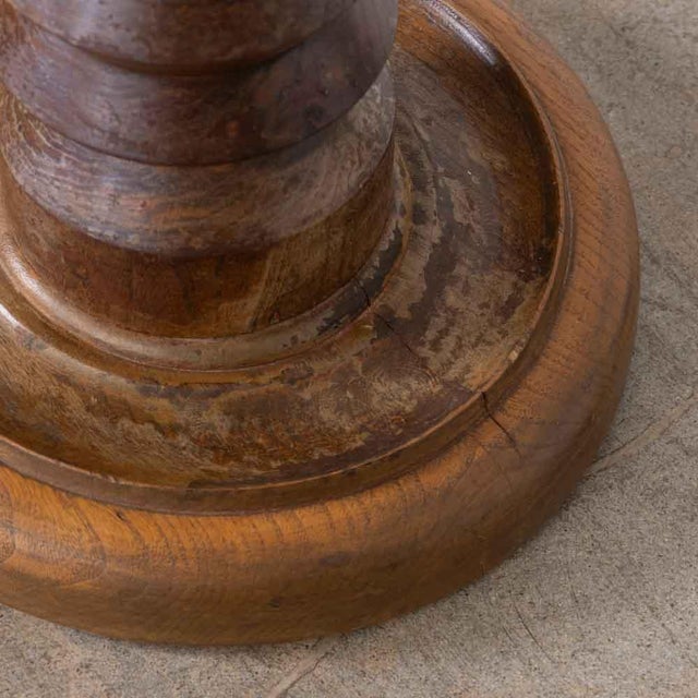 1940s French Carved Wood Pedestal Table For Sale - Image 10 of 10