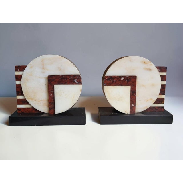 Brown Art Deco Marble Bookends, France, 1930s, Set of 2 For Sale - Image 8 of 8