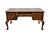 Hekman Furniture Hekman Furniture Solid Walnut Traditional Chippendale Style 58" Writing Desk W. Tooled Leather Top For Sale - Image 4 of 13