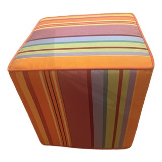 Les Toiles Du Soleil Sunbrella Pouf Bonbon Plume For Sale