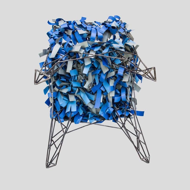 Blue Vintage Sculptural Side Chair by Anacleto Spazzapan For Sale - Image 8 of 14