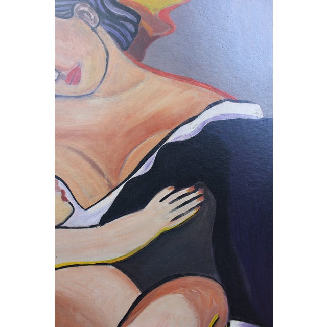 1960s Béla Kádár (Attr.) — Modernist Figural Composition Madonna With Child For Sale - Image 6 of 10