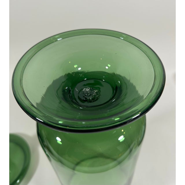 Mid-Century Modern Large Empoli Blown Glass Apothecary Jar For Sale - Image 3 of 4