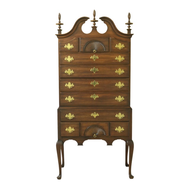 Kindel New England Style Queen Anne Mahogany Highboy For Sale