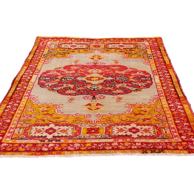Modern Antique Turkish Oushak Rug, 03'01 X 04'09 For Sale - Image 3 of 10