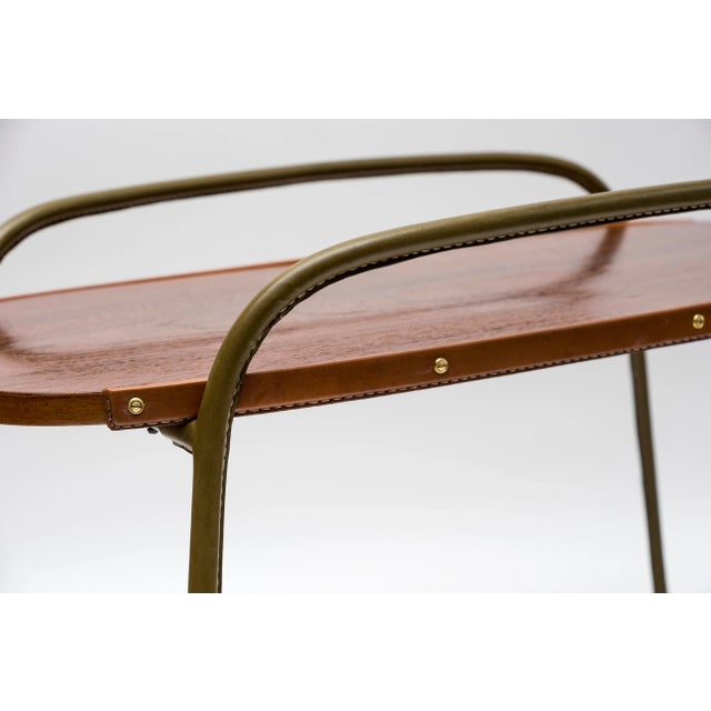Mid-Century Leather Coffee Table by Jacques Adnet, 1950s, in Very Good conditions. Designed 1950 to 1959 I have official...