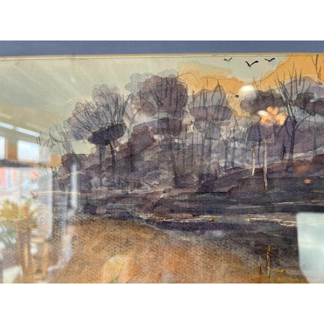 1990's Sylvia Impressionist Watercolor Painting, Framed For Sale In Miami - Image 6 of 11