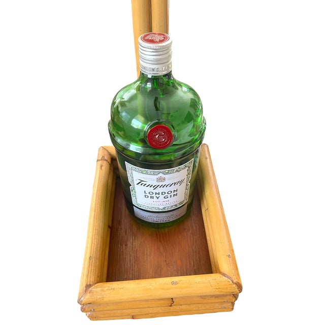Vintage Large Bent Bamboo Table Lamp With Woven Shade, 31" Tall French Provincial Coastal Style For Sale - Image 11 of 17