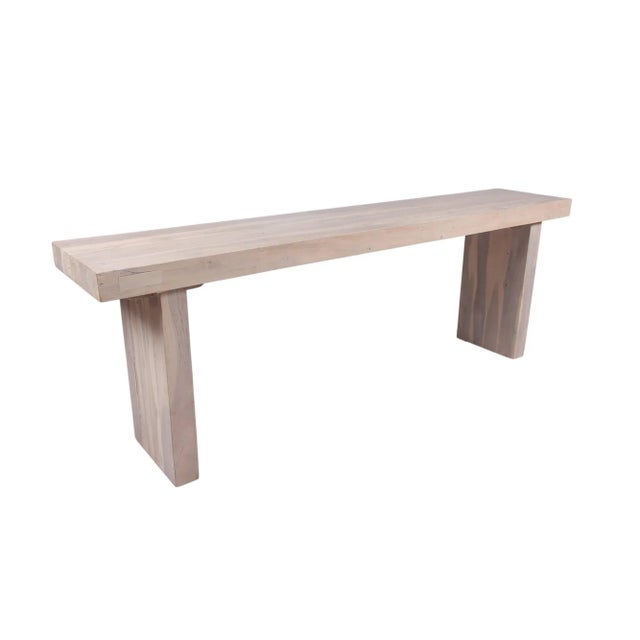 Contemporary 8 Feet Long Modern White Teak Console Table 58 For Sale - Image 3 of 6