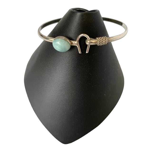 Sterling and larimar hook bracelet from the Virgin Islands. Islanders in the Caribbean have worn the hook bracelet for...