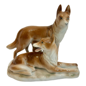 1950’s German Porcelain Collie Dogs Figurine