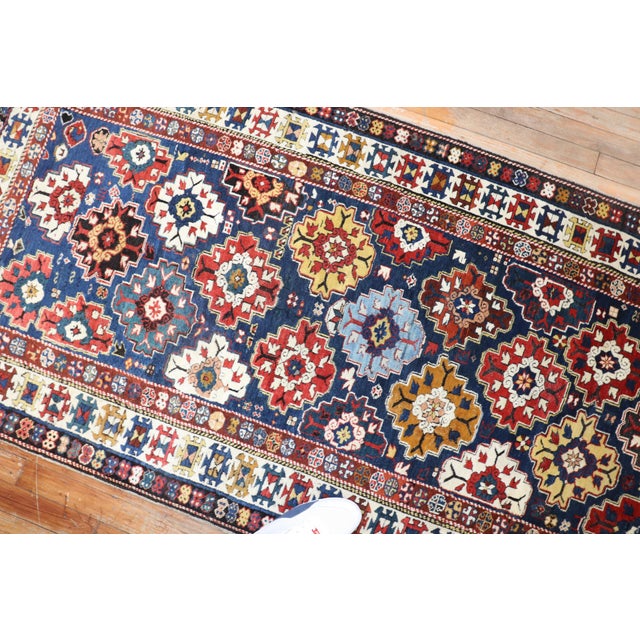 Textile Shirvan Caucasian Tribal Runner For Sale - Image 7 of 10