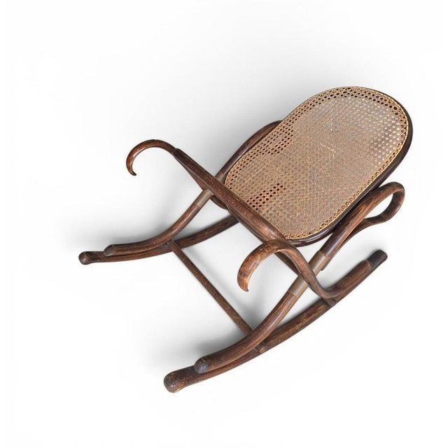 Bentwood and Cane Model 7001 Ottoman by Michael Thonet, 1930s For Sale - Image 8 of 14