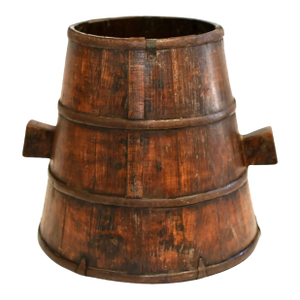 19th Century Chinese Grain Holder Basket Marked
