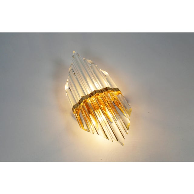 Vintage Wall Lamp in Gilded Brass and Crystal Glass from Novaresi Milano, 1980s For Sale - Image 10 of 11