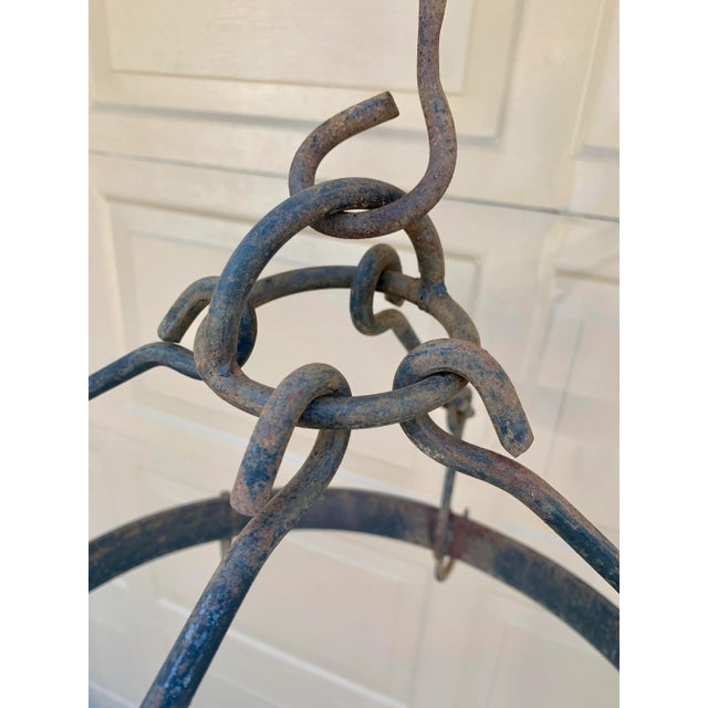 Early 19th Century Handwrought Iron Game Rack or Hanging Pot Rack For Sale - Image 11 of 13