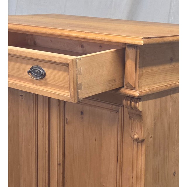 Late 20th Century Vintage German Natural Pine Tall Cabinet Cupboard For Sale - Image 5 of 17