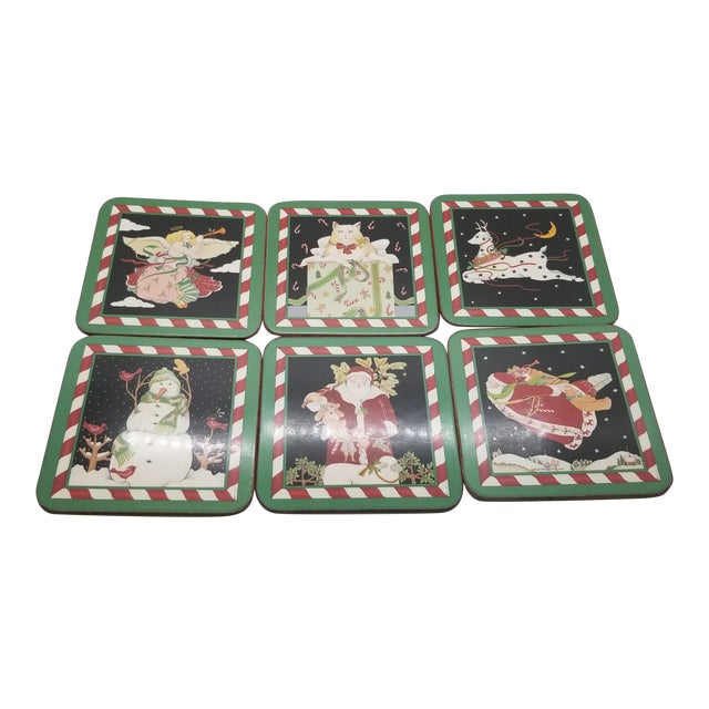 Vintage Pimpernel Holiday Drink Coasters Set of 6 Chairish