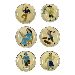 Wall Plates Terra Series from Bruch Barcelona, Spain, 1960s Set of 6 For Sale