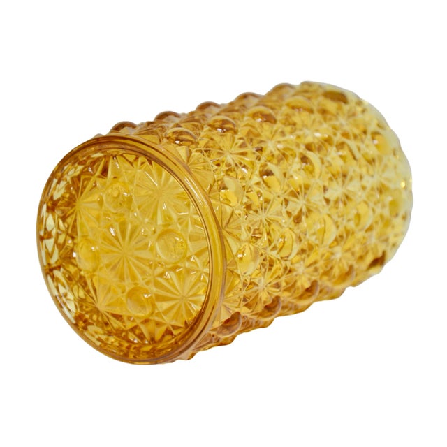 Mid-Century Modern Viking Amber Glass Cylinder Vase For Sale - Image 3 of 4