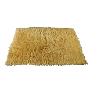 Vintage Greek Flokati Orange Shag Rug Wool 83 X 54 Grecian Mid Century Modern Retro 70's