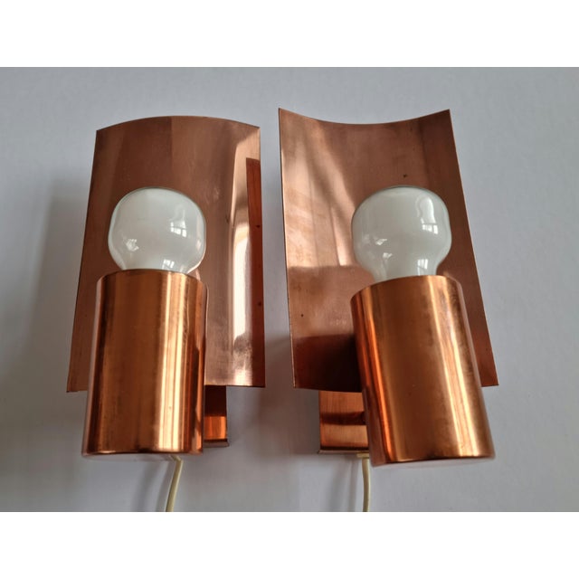 Mid-Century Copper Wall Lamps, Denmark, 1968, Set of 2 For Sale - Image 11 of 18
