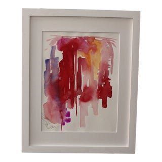 Kelly O'Neal Original Abstract Expressionist Watercolor Painting, Framed For Sale