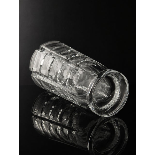 Geometric Cut Crystal Vase by Simon Gate for Orrefors, 1960s For Sale - Image 3 of 5