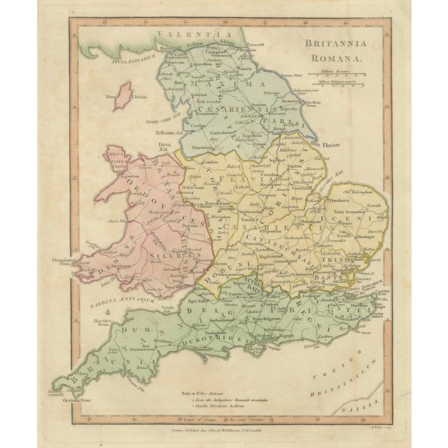 Roman Britain Map with Ancient England and Wales by Wilkinson, 1817 For Sale - Image 11 of 11