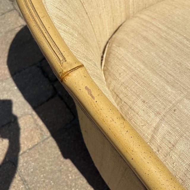 Wood Century Furniture Company Mid Century Faux Bamboo Barrel Style Lounge Chair For Sale - Image 7 of 12