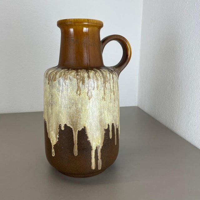Large Fat Lava Pottery Multi Color Floor Vase from Scheurich, 1970s For Sale - Image 4 of 18