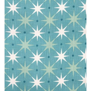 The House of Scalamandré Star Power Fabric, Aqua For Sale