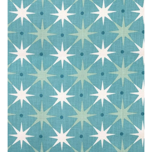 The House of Scalamandré Star Power Fabric, Aqua For Sale