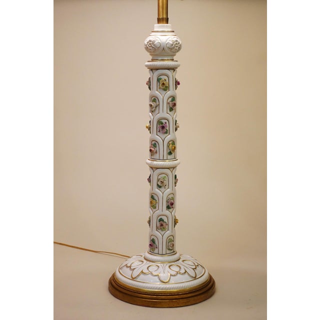 The Marbro Lamp Company 1960s Marbro Hollywood Regency Neoclassic Modern Elaborate Porcelain Floor Lamp One-of-a-Kind For Sale - Image 4 of 13